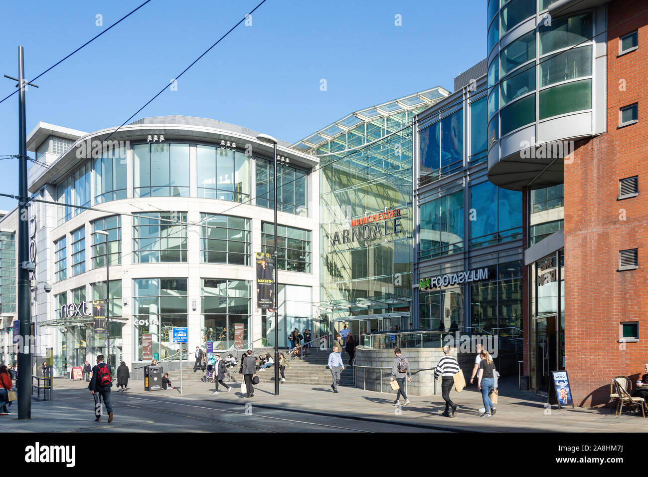 Entrée de Manchester Arndale Shopping Centre, Exchange Square, Manchester, Greater Manchester, Angleterre, Royaume-Uni Banque D'Images