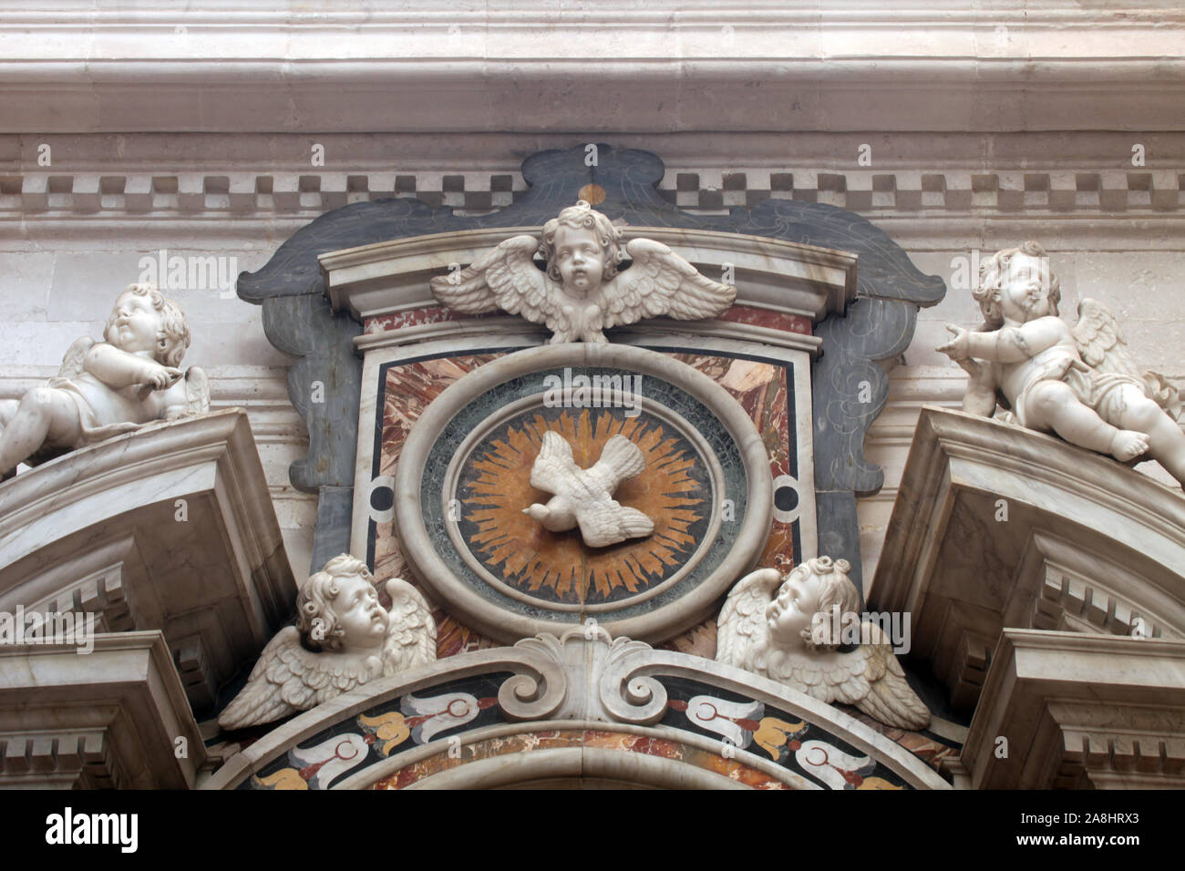 Saint Esprit Oiseau, détail de l'autel, cathédrale de Dubrovnik Banque D'Images