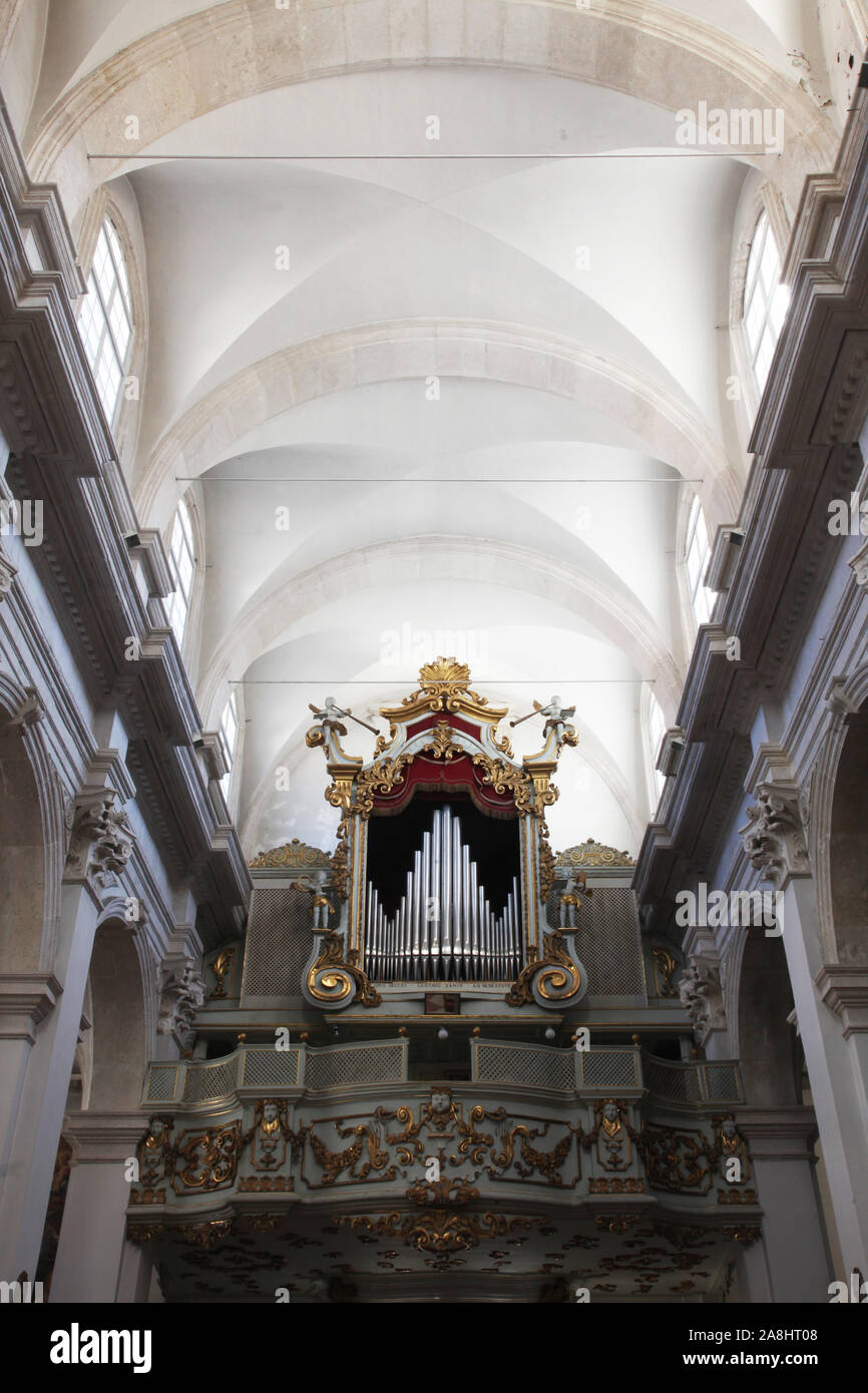 Tuyaux d'orgue dans la Cathédrale de Dubrovnik, Croatie Banque D'Images