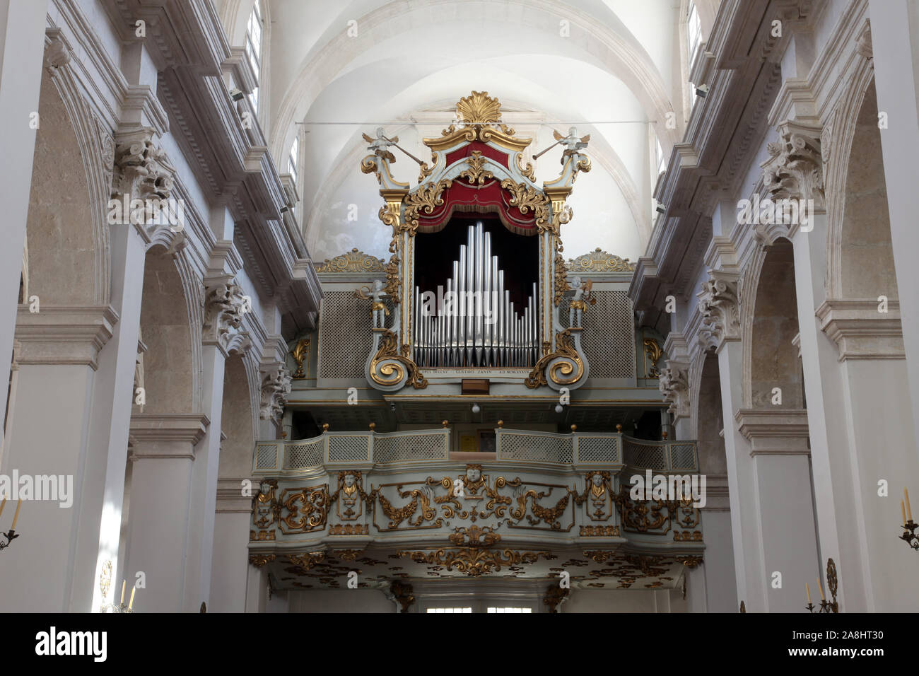 Tuyaux d'orgue dans la Cathédrale de Dubrovnik, Croatie Banque D'Images