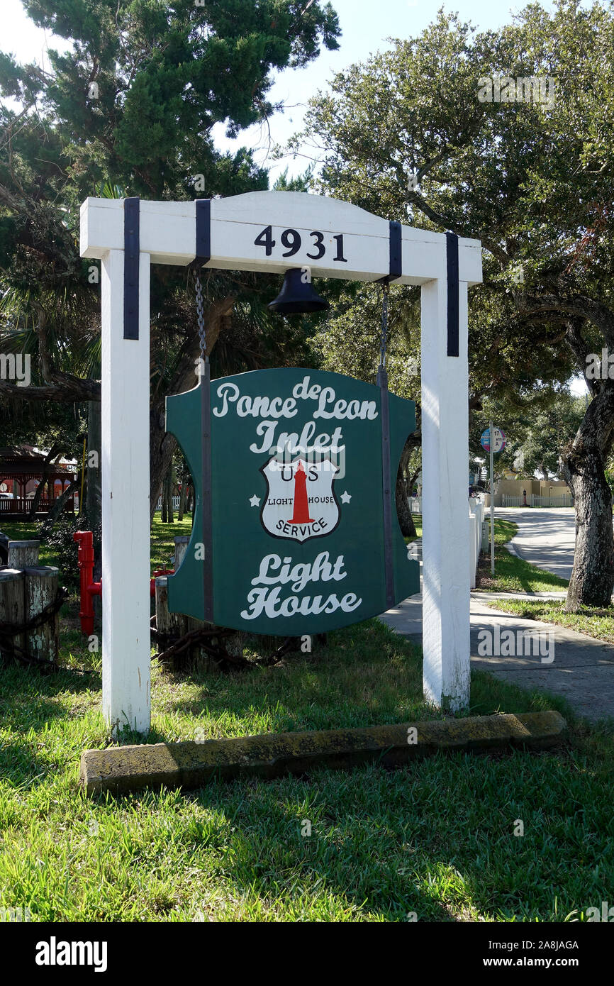 Le Ponce de Leon Inlet Lighthouse and Museum est le plus haut phare de la Floride à 175 pieds de haut construit en 1887, c'est un Monument Historique National. Banque D'Images