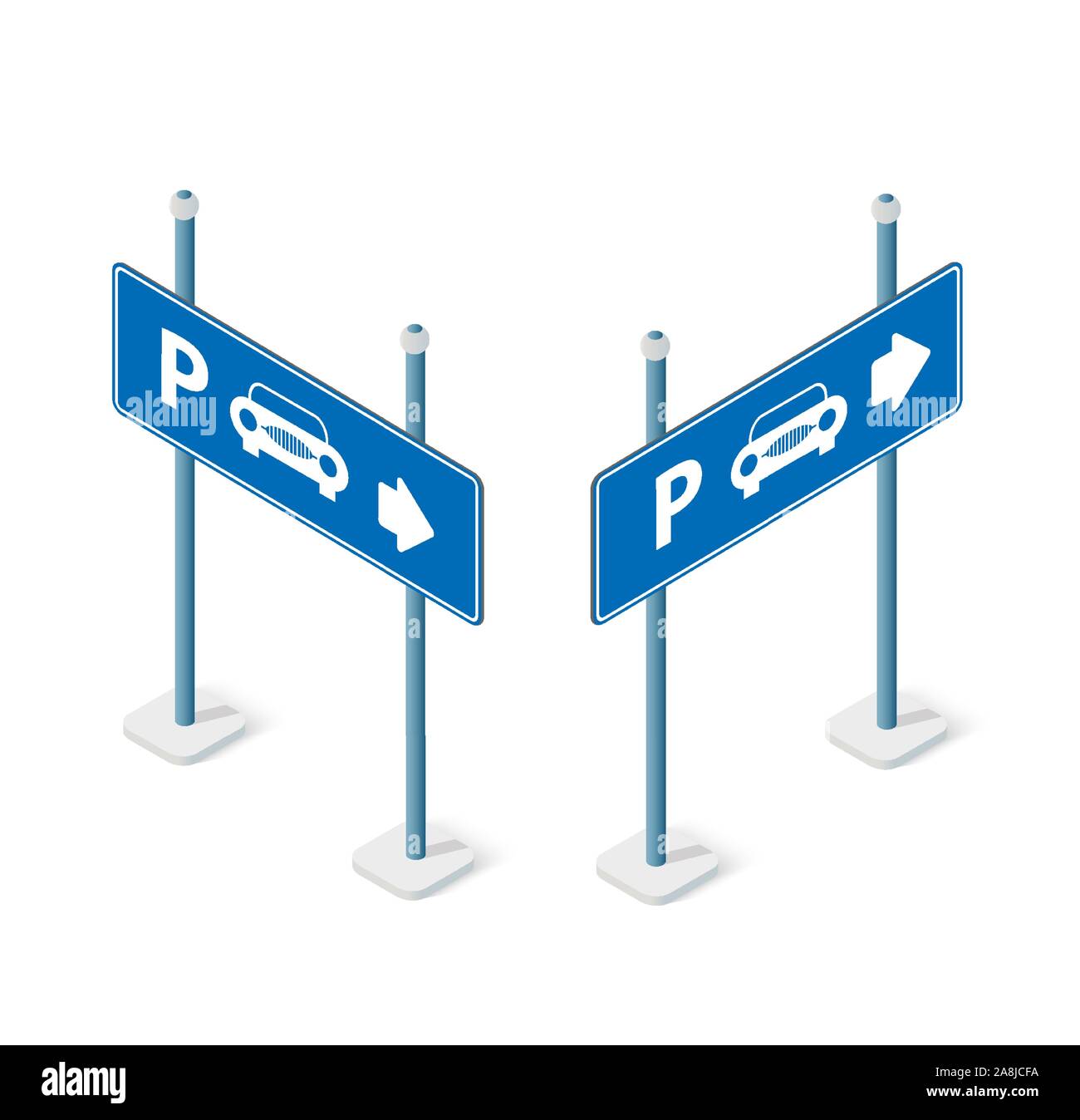 La signalisation routière jeu isométrique objet rue Illustration de Vecteur