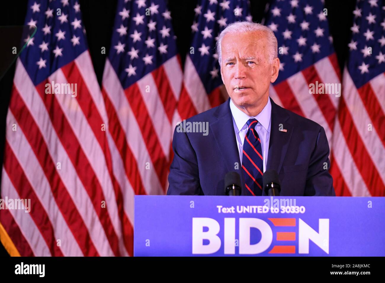 ÉTATS-UNIS Le président Joe Biden fait une déclaration sur les allégations de Donald Trump et de l'Ukraine à l'hôtel historique Dupont de Wilmington Delaware - Credit Banque D'Images