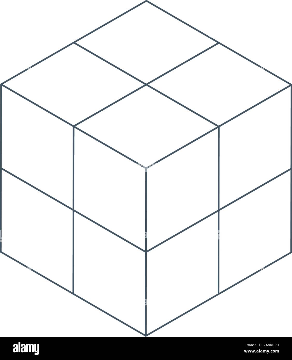 3D isométrique linéaire forme géométrique cube puzzle construit. Modèle de  conception moderne. Stock Vector illustration isolé sur fond blanc Image  Vectorielle Stock - Alamy