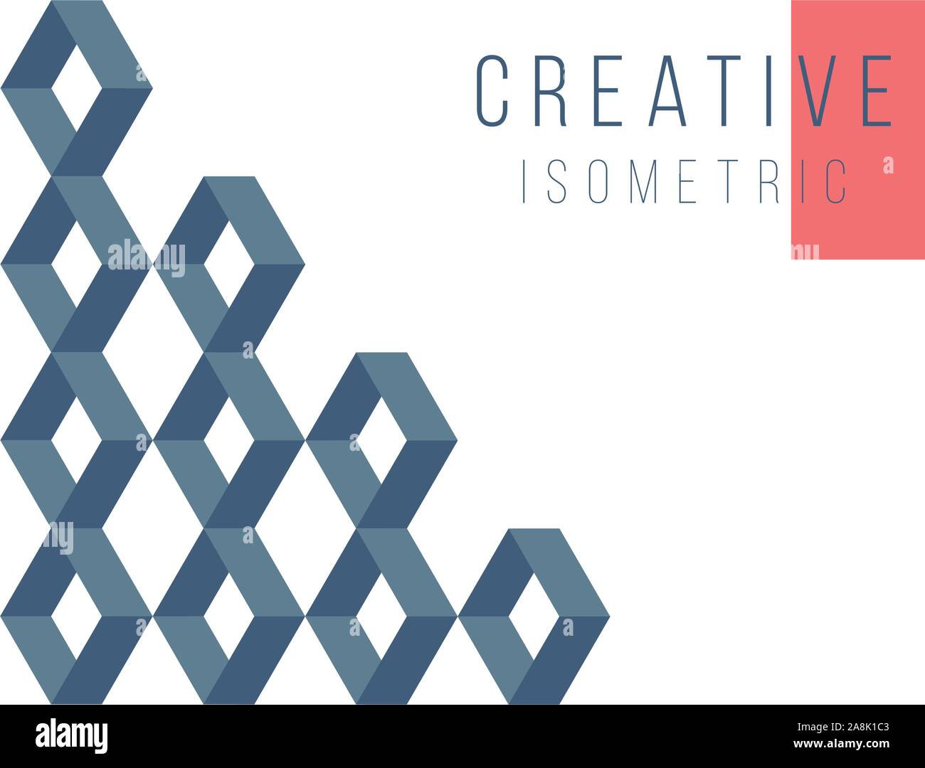 Forme losange isométrique géométrique abstraite. Modèle d'élément de conception graphique pour la conception de logo. Stock Vector illustration isolé sur fond blanc Illustration de Vecteur