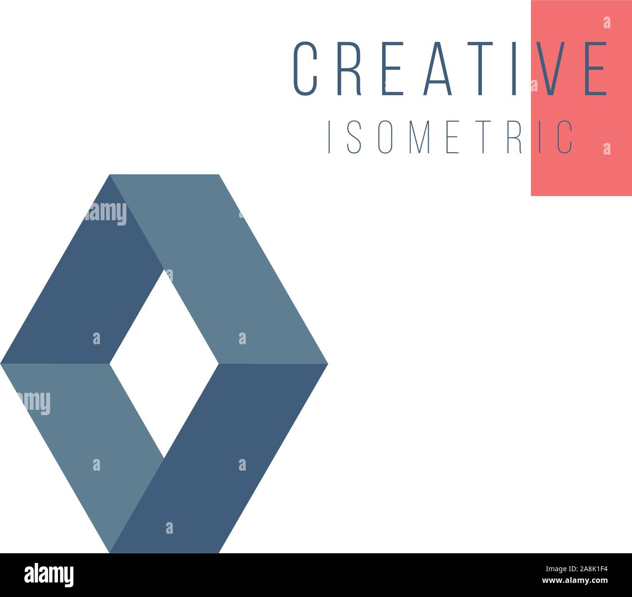 Forme losange isométrique géométrique abstraite. Modèle d'élément de conception graphique pour la conception de logo. Stock Vector illustration isolé sur fond blanc Illustration de Vecteur