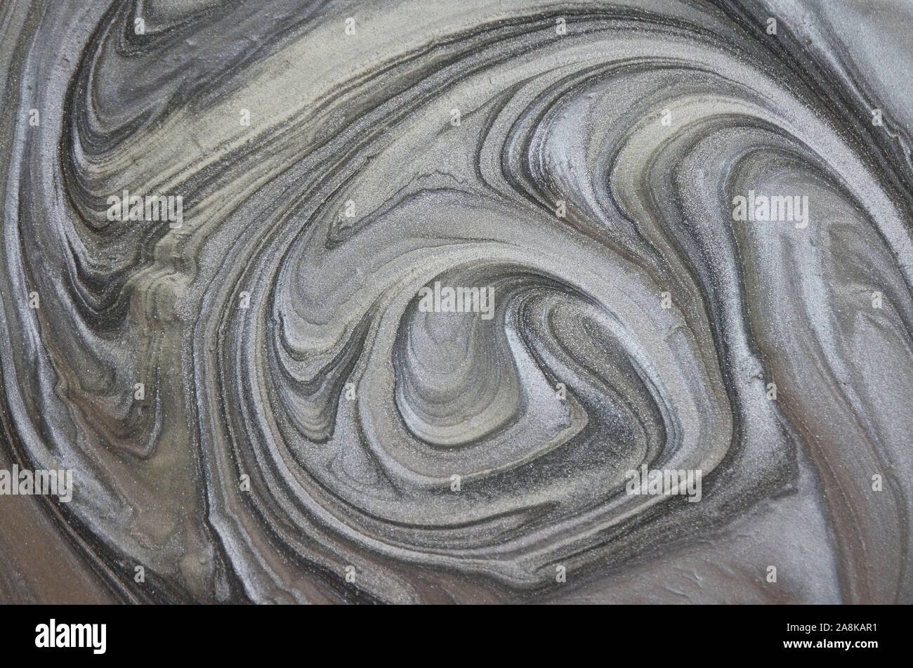 La texture de l'encre en marbre noir peint acrylique vagues texture background. Banque D'Images