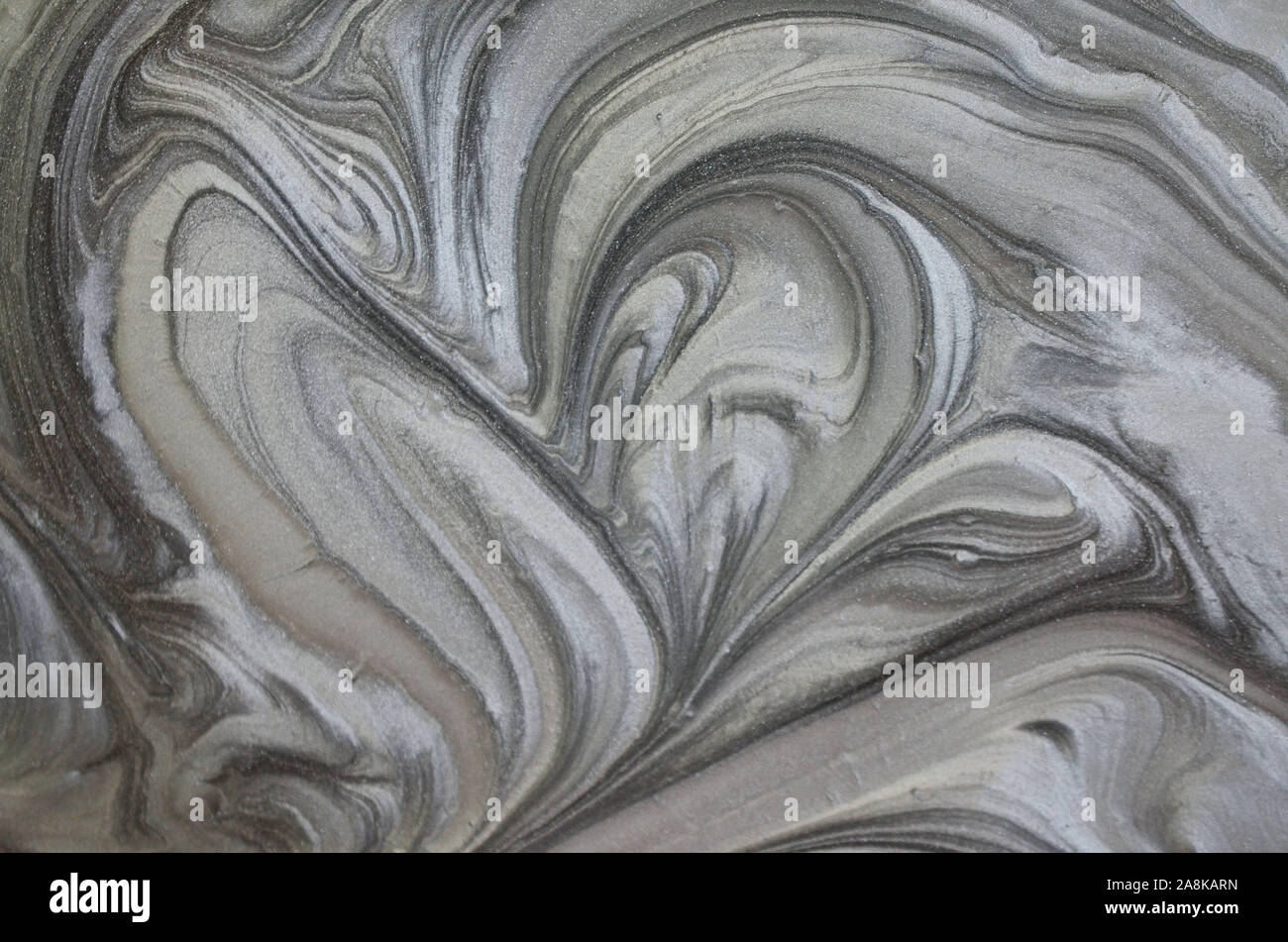La texture de l'encre en marbre noir peint acrylique vagues texture background. Banque D'Images