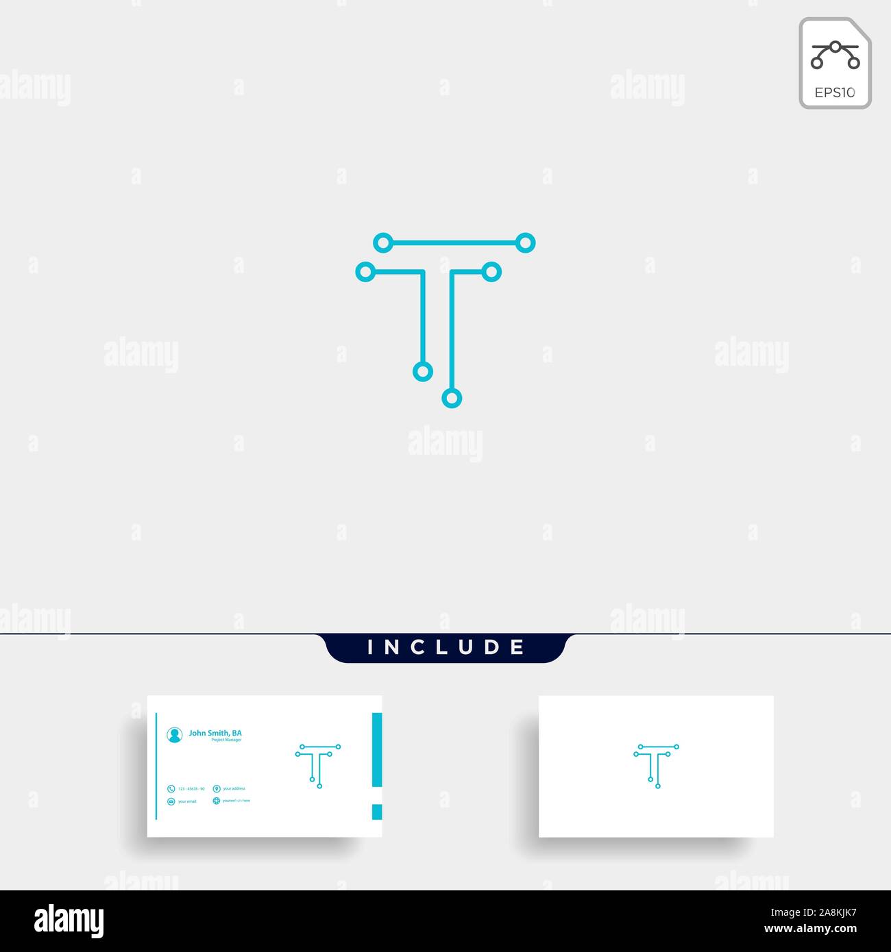 Lettre T Technologie Vecteur Conception Logo Wifi Illustration de Vecteur