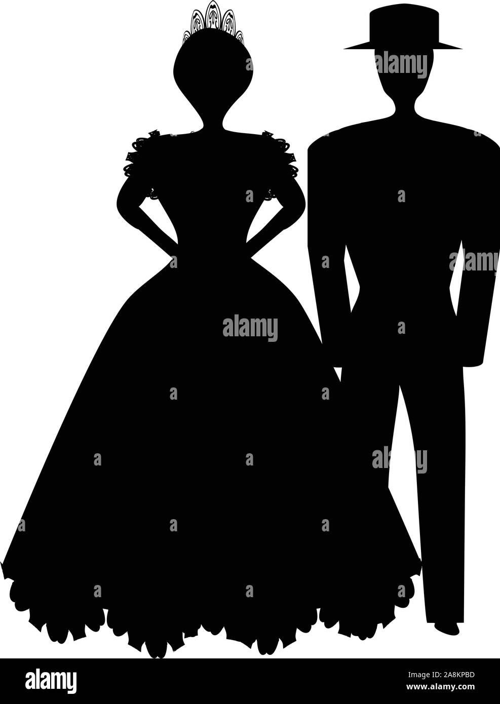 Silhouette noire des mariés. Vector illustration sur fond isolé. Illustration de Vecteur Silhouette noire des mariés. Vector illustration sur fond isolé. Illustration de Vecteur