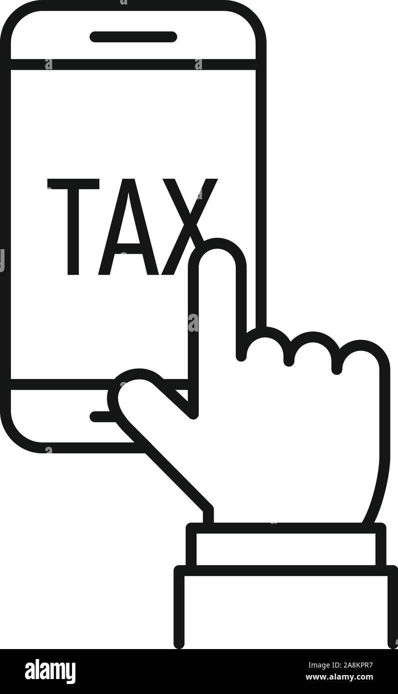 L'icône du programme d'impôt Smartphone. Décrire le programme d'impôt smartphone icône vecteur pour la conception web isolé sur fond blanc Illustration de Vecteur