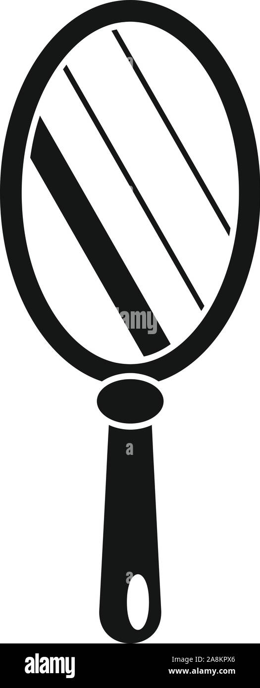 Miroir à main en bois. Simple illustration de la main l'icône vecteur miroir pour la conception web isolé sur fond blanc Illustration de Vecteur
