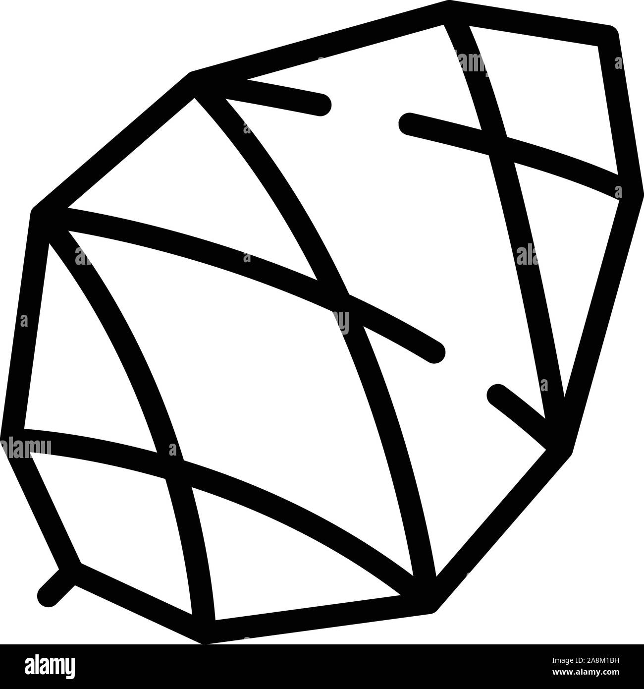 Cône de pin stylisé, icône de style contour Illustration de Vecteur