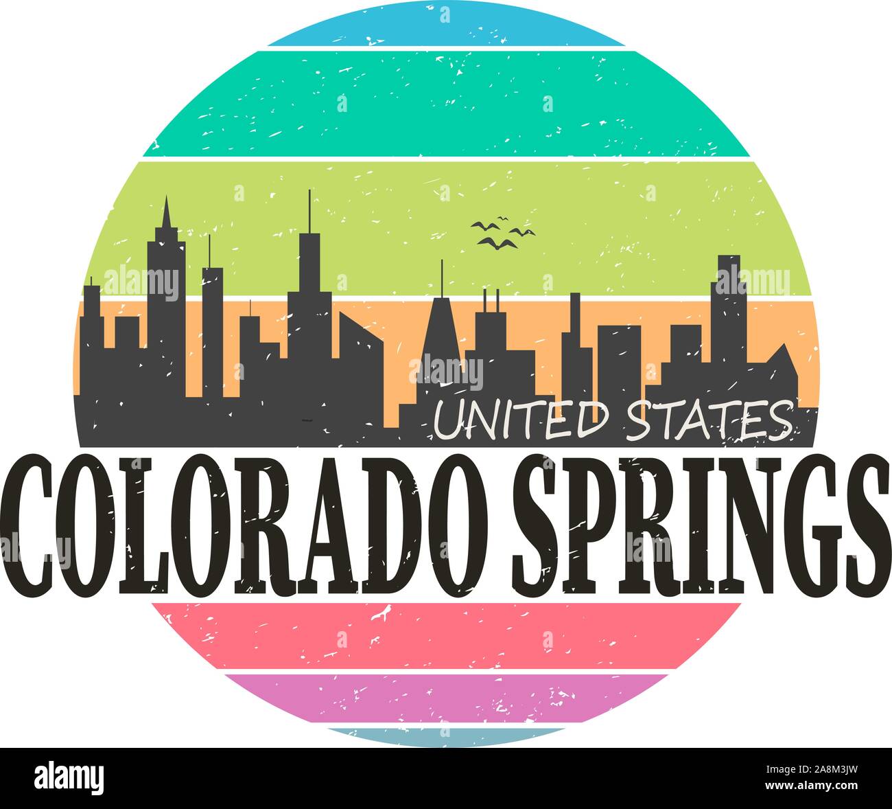 L'étiquette ou de timbres avec texte Colorado Springs, au Colorado, à l'intérieur, vector illustration Illustration de Vecteur