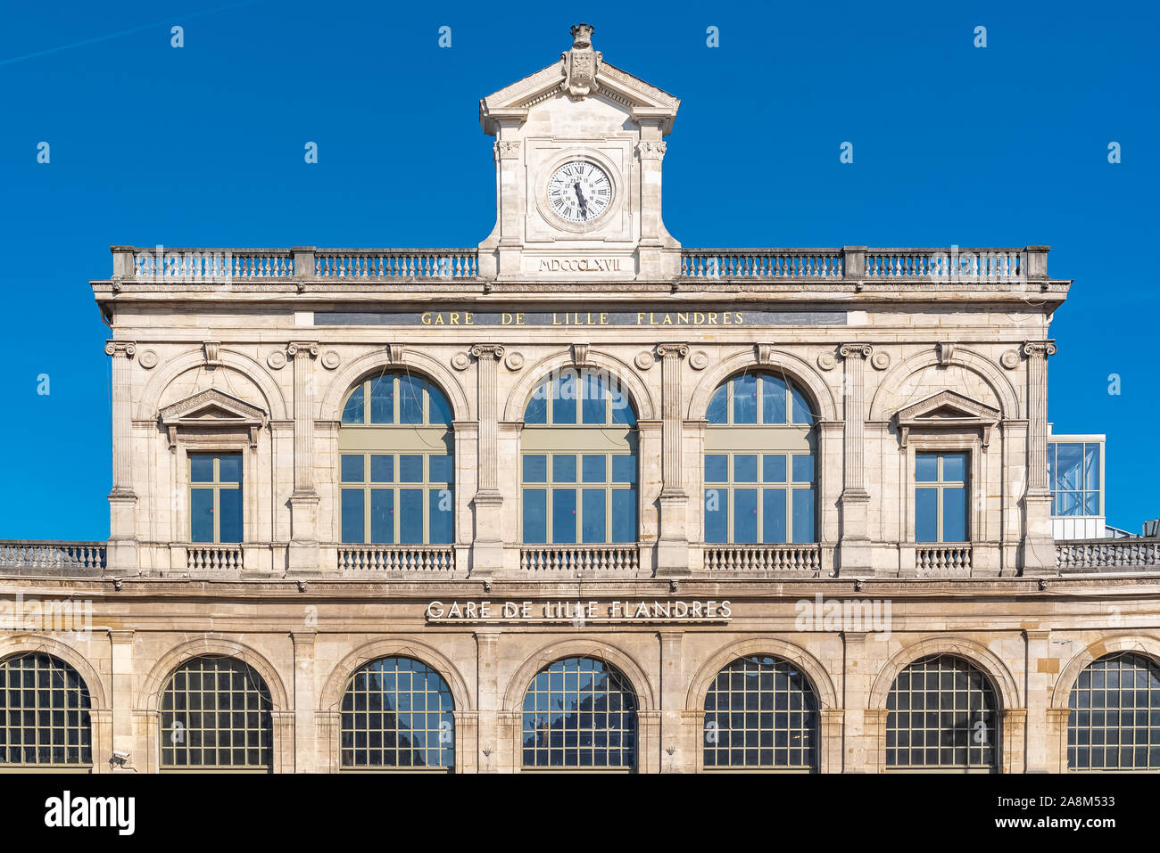 Lille, gare de Lille-Flandres, façade Banque D'Images