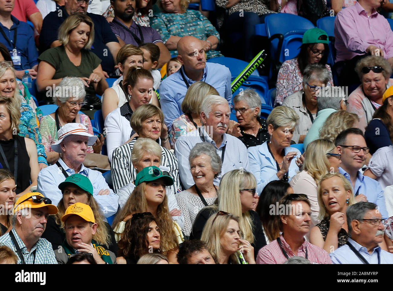 Perth, Australie. 10 Nov, 2019. 10 novembre 2019 RAC ; Arena, Perth, Australie occidentale, Australie ; Fed Cup par BNP Paribas Tennis finale, l'Australie contre la France ; Ancien numéro un mondial Margaret Court dans la foule - usage éditorial : Action Crédit Plus Sport Images/Alamy Live News Banque D'Images