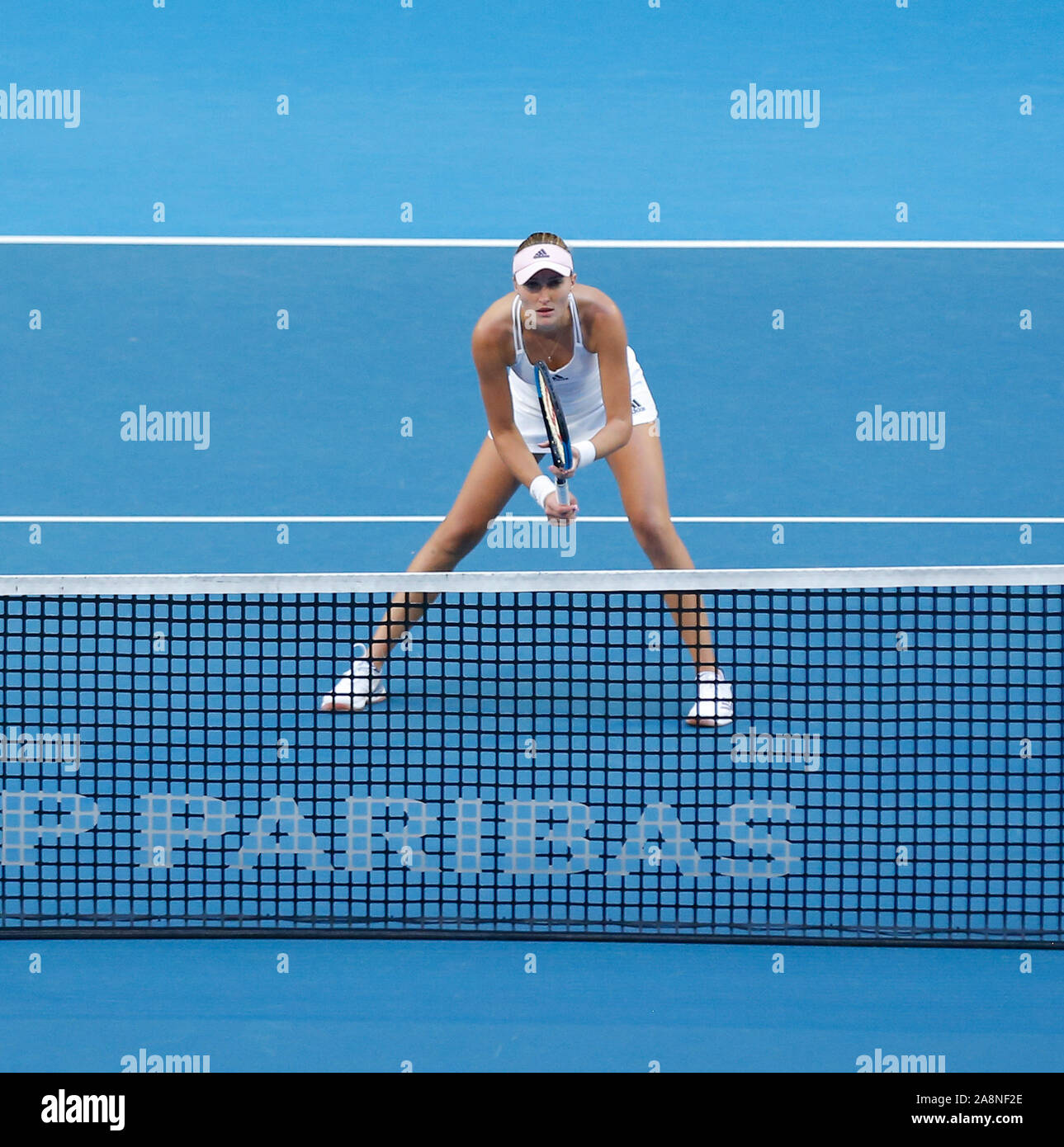 Perth, Australie. 10 Nov, 2019. 10 novembre 2019 RAC ; Arena, Perth, Australie occidentale, Australie ; Fed Cup par BNP Paribas Tennis finale, l'Australie contre la France ; Kristina Mladenivic de France au cours de l'utilisation éditoriale en compétition contre l'Australie : L'action de Crédit Plus Sport Images/Alamy Live News Banque D'Images