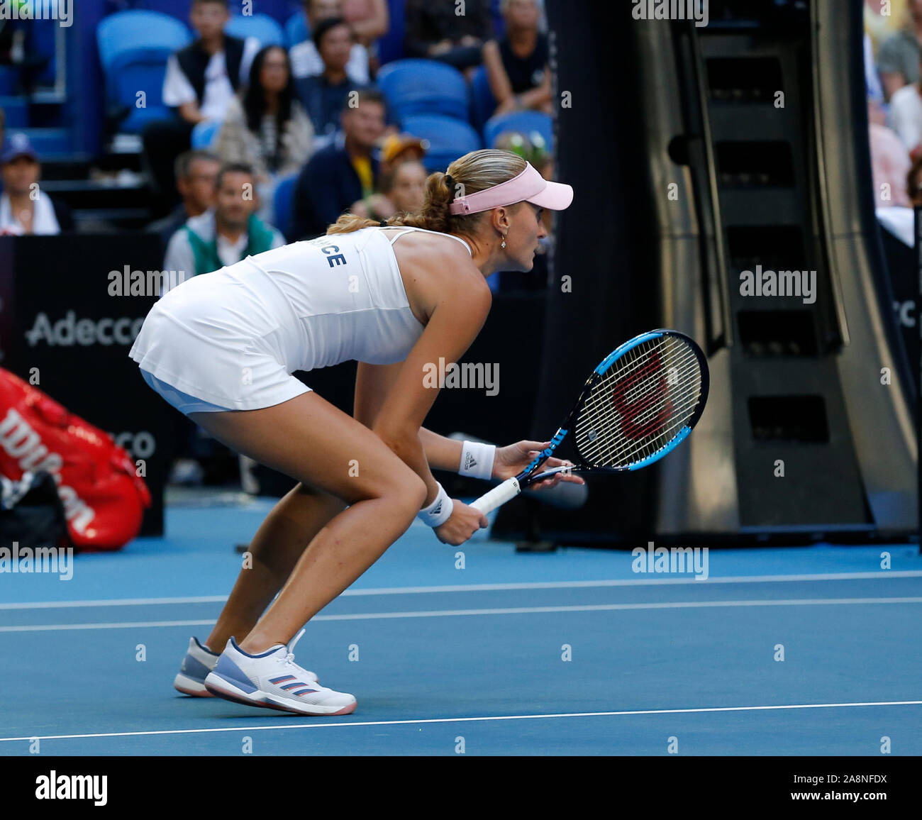 Perth, Australie. 10 Nov, 2019. 10 novembre 2019 RAC ; Arena, Perth, Australie occidentale, Australie ; Fed Cup par BNP Paribas Tennis finale, l'Australie contre la France ; Kristina Mladenivic de France au cours de l'utilisation éditoriale en compétition contre l'Australie : L'action de Crédit Plus Sport Images/Alamy Live News Banque D'Images