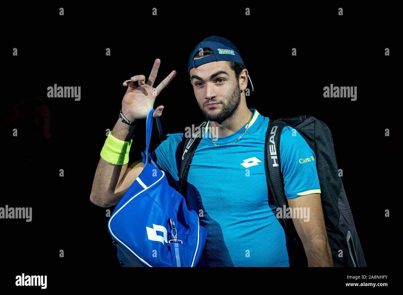 Londres, Royaume-Uni. 10 Nov, 2019. Matteo BERRETTINI (Italie) au cours de la finale de Tennis ATP Nitto Londres à l'O2, Londres, Angleterre le 10 novembre 2019. Photo par Andy Rowland. Credit : premier Media Images/Alamy Live News Banque D'Images