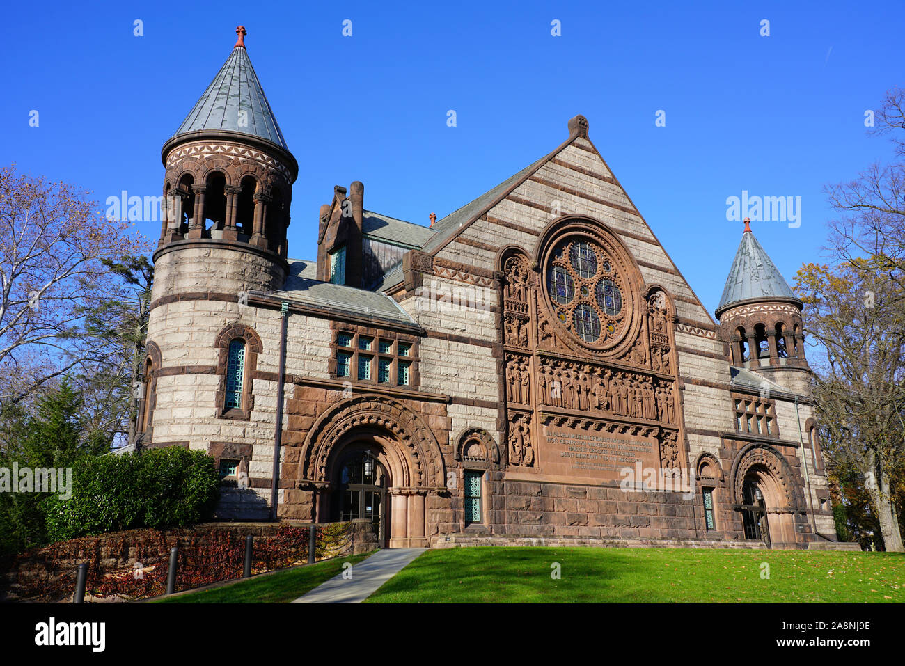 PRINCETON, NJ -9 nov 2019- Vue d'Alexander Hall, maison de Richardson l'Auditorium, sur le campus de l'Université de Princeton de Princeton, New Jersey. Banque D'Images