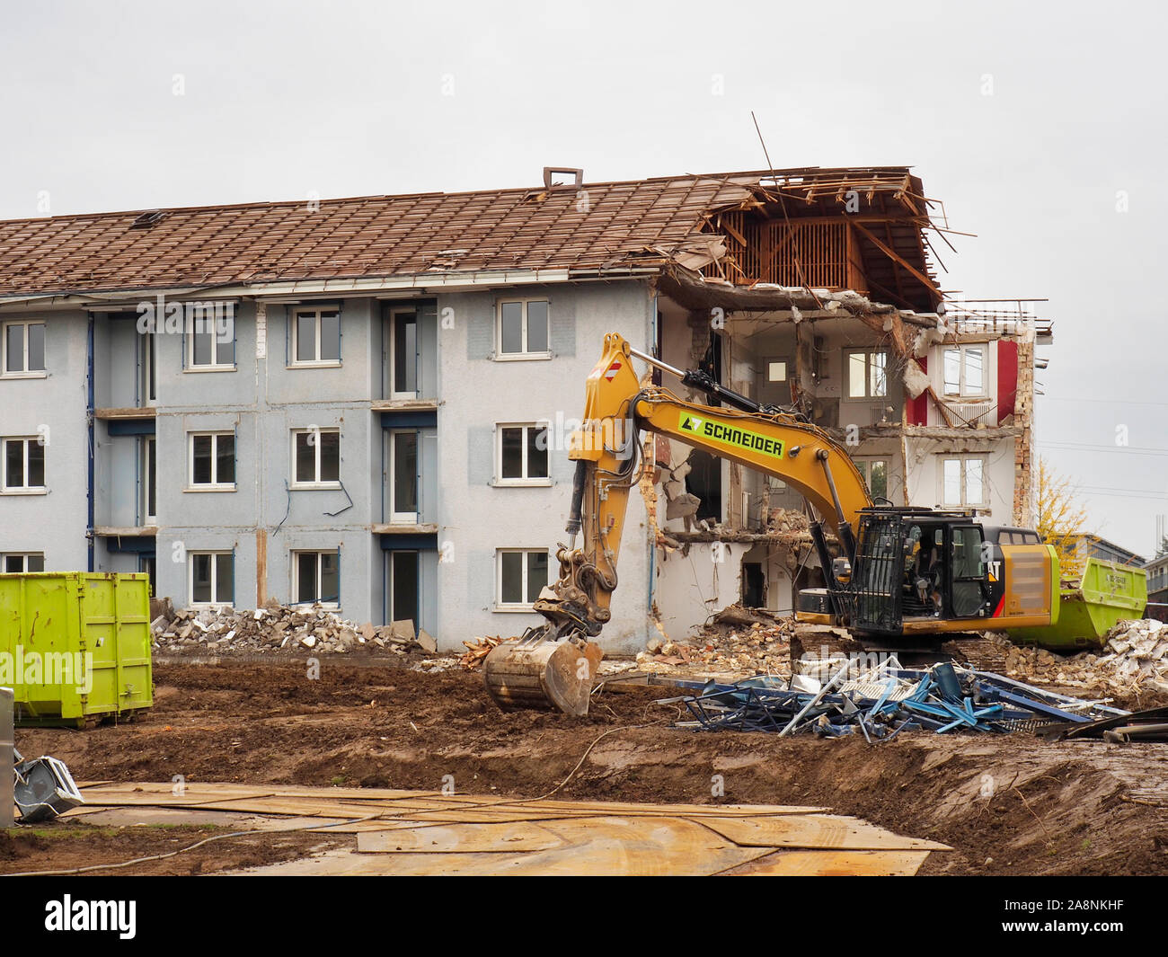Abriss einer Wohnsiedlung à Regensdorf ZH Banque D'Images