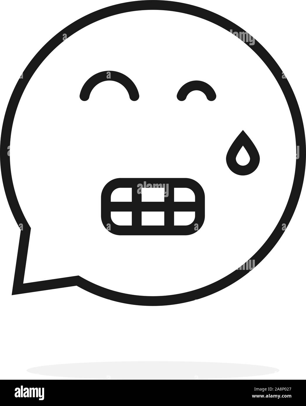 Fine ligne tendue discours emoji logo bulle Illustration de Vecteur