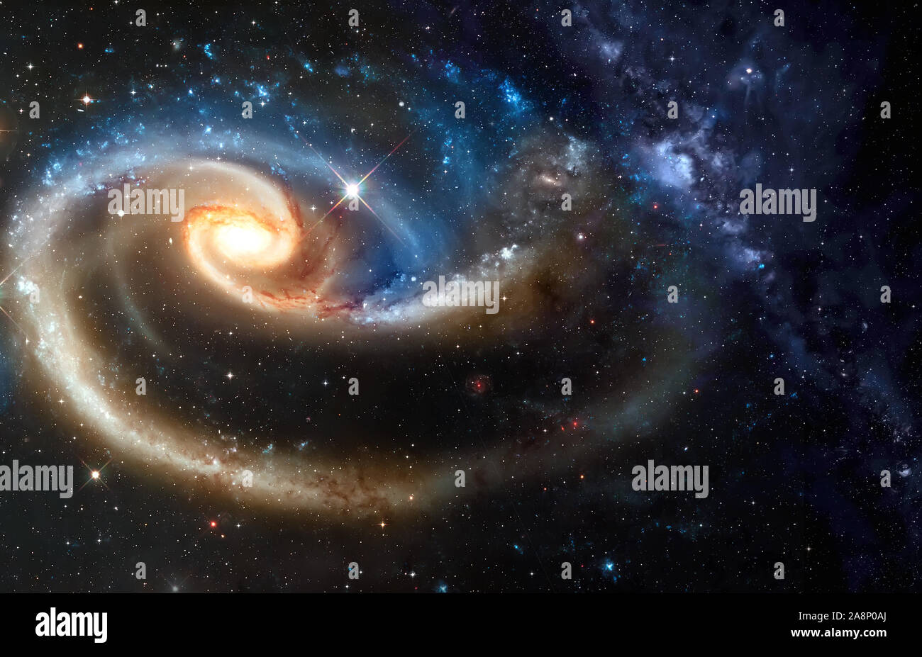 Fond cosmologique de l'espace de la nébuleuse supernova et étoile champ avec copyspace Banque D'Images