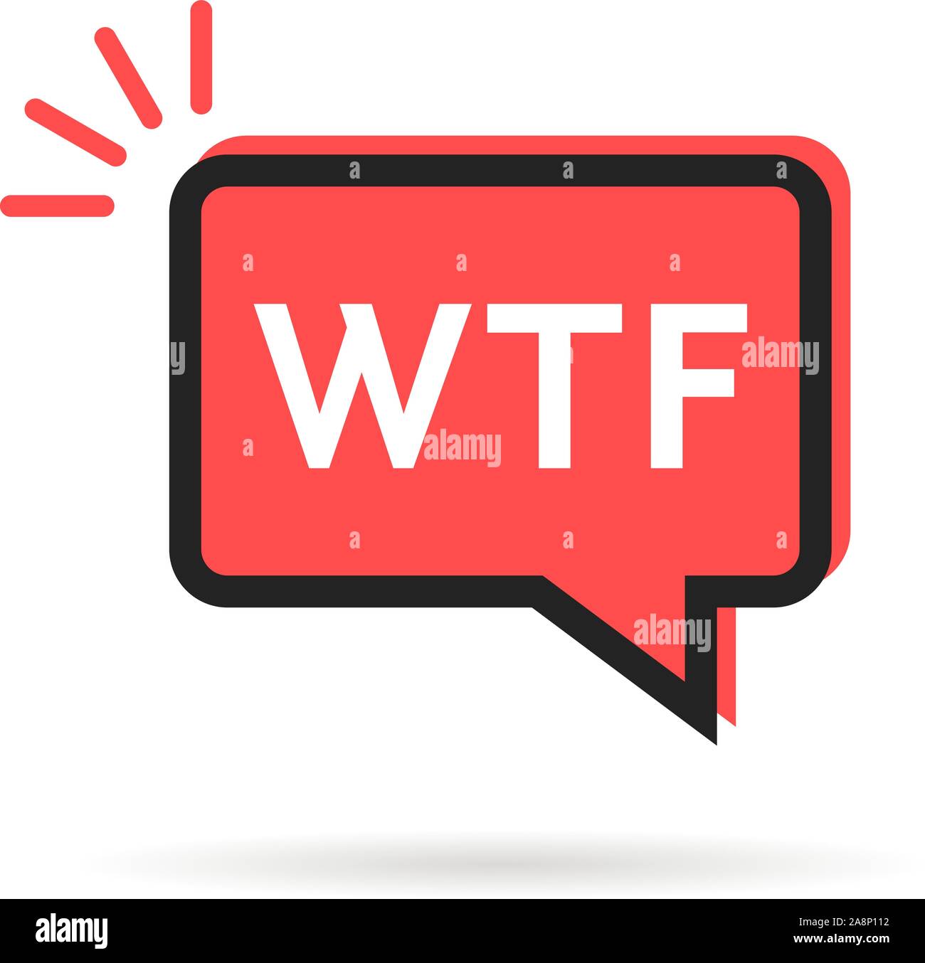 En rouge l'icône wtf simple speech bubble Illustration de Vecteur