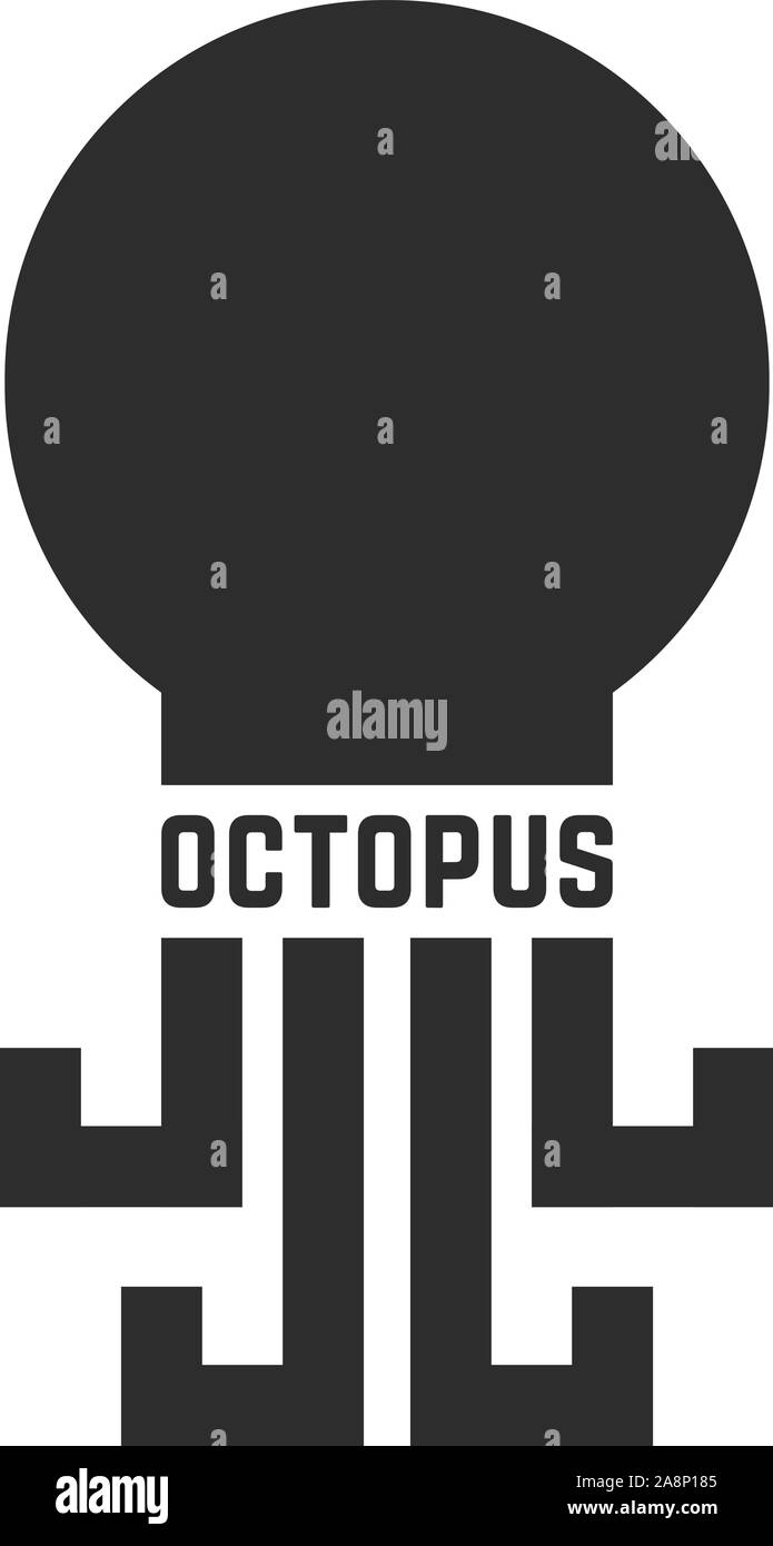 Simple logo black octopus isolated on white Illustration de Vecteur