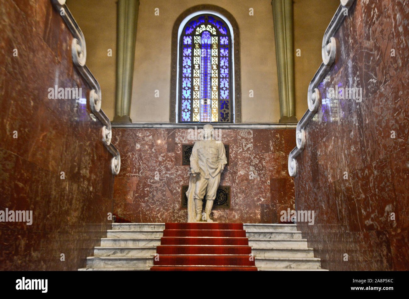 Statue de Joseph Staline à la salle centrale du Musée de Staline. Gori, Géorgie Banque D'Images