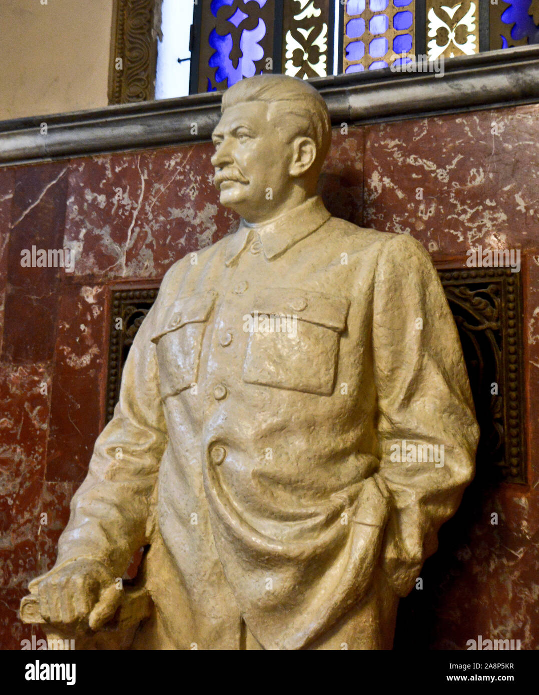 Statue de Joseph Staline à la salle centrale du Musée de Staline. Gori, Géorgie Banque D'Images