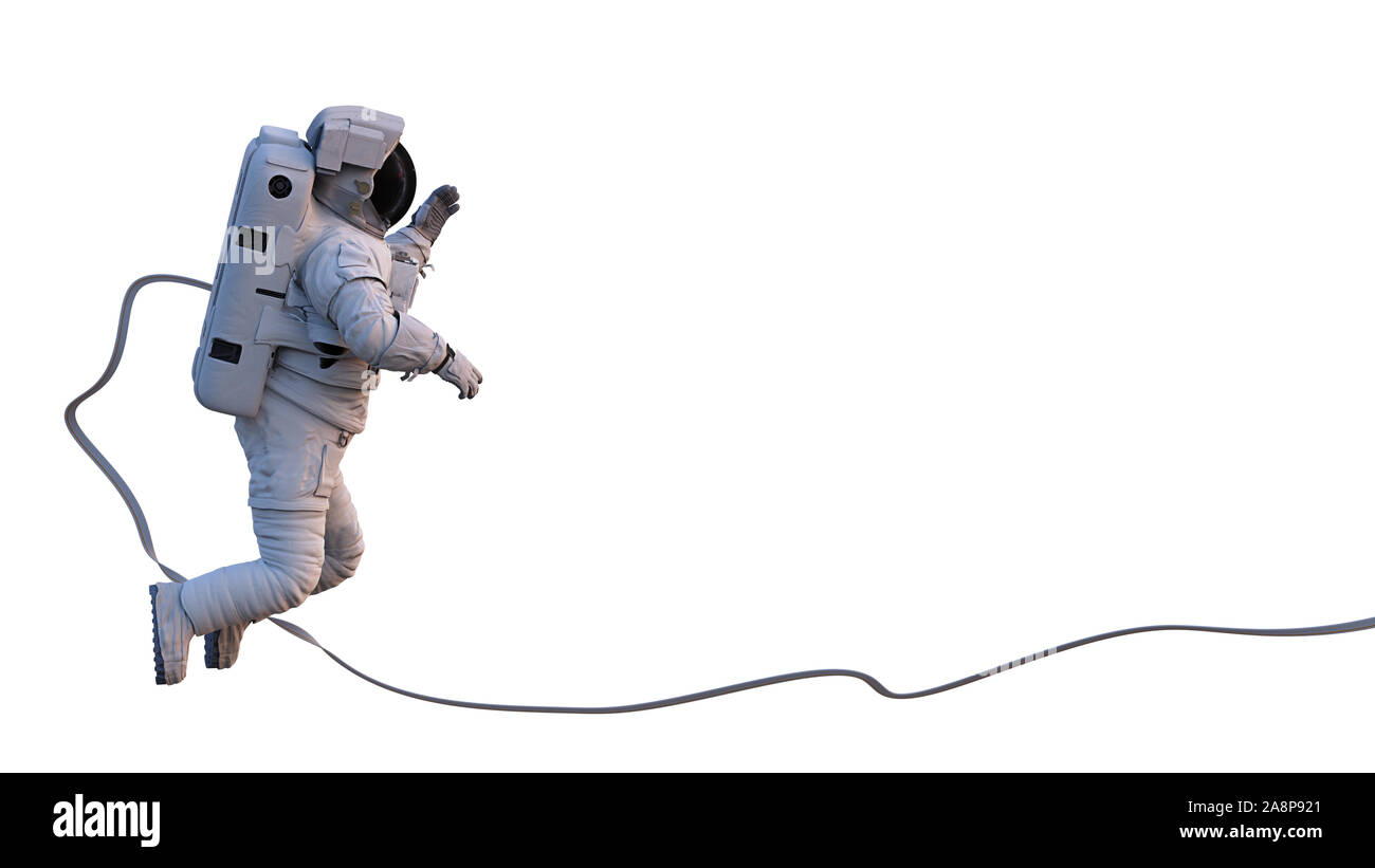 Les astronautes dans l'espace, isolé sur fond blanc Banque D'Images