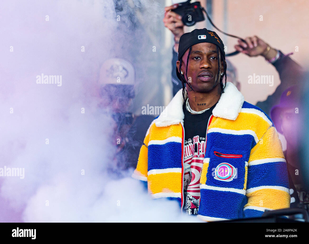 Texas, USA. 09Th Nov, 2019. Travis Scott effectue au cours de la deuxième assemblée annuelle Astroworld Festival à NRG Park le 9 novembre 2019 à Houston, Texas. Credit : MediaPunch Inc/Alamy Live News Banque D'Images