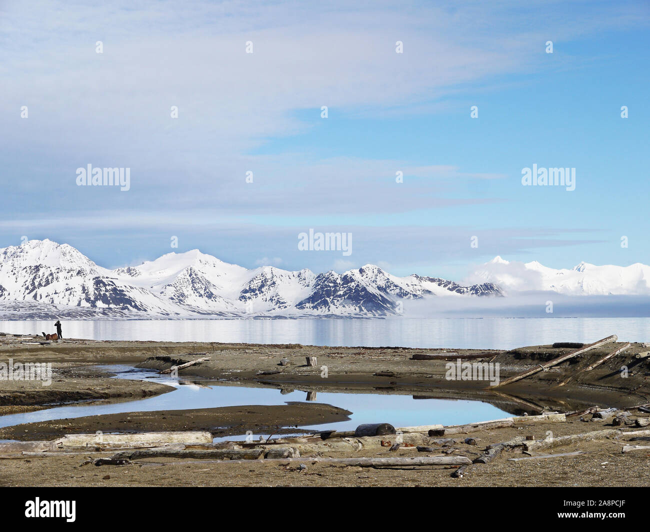 Vues de l'archipel du Spitzberg et l'île de Prince Karls Forland, Svalbard, Norvège Banque D'Images