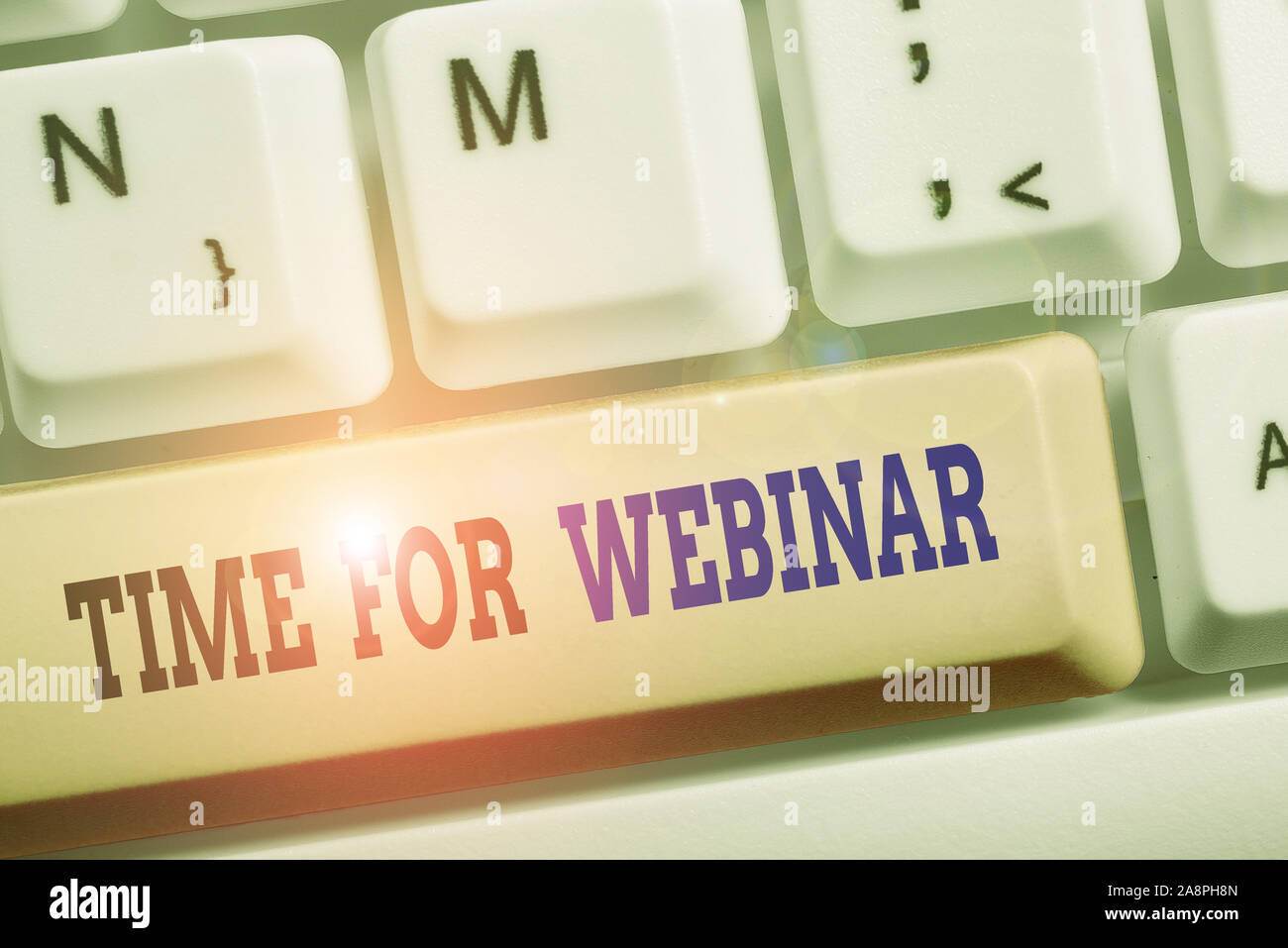 Texte visible de temps pour Webinaire. Photo d'affaires séminaire texte effectuées sur Internet Web Conferencing Banque D'Images