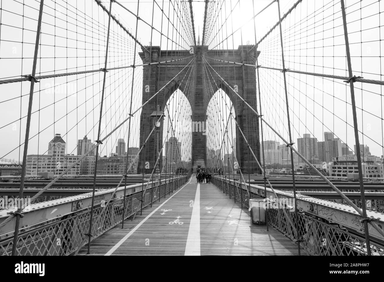 Pont de Brooklyn, New York City, États-Unis d'Amérique. Banque D'Images