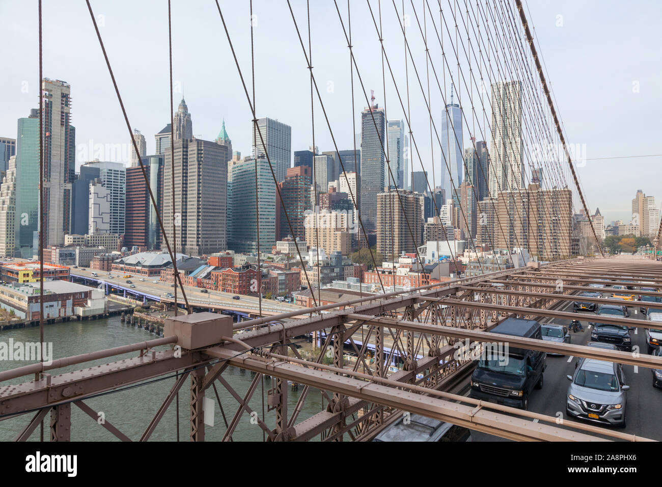 Pont de Brooklyn, New York City, États-Unis d'Amérique. Banque D'Images