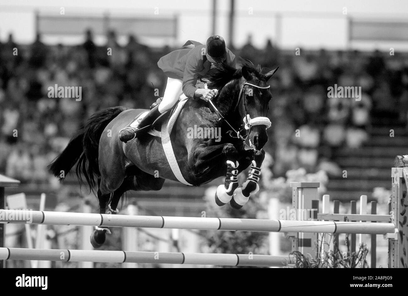 CHIO Aachen 1993, Mark Armstrong (GBR) équitation Corella Banque D'Images