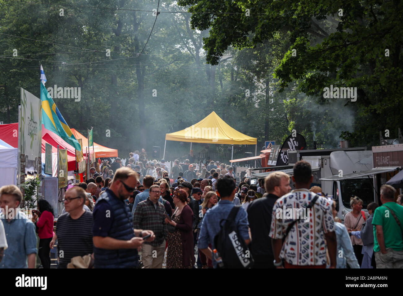 Street food vendor cale à Kallio Block Party 2019 à Helsinki, Finlande Banque D'Images