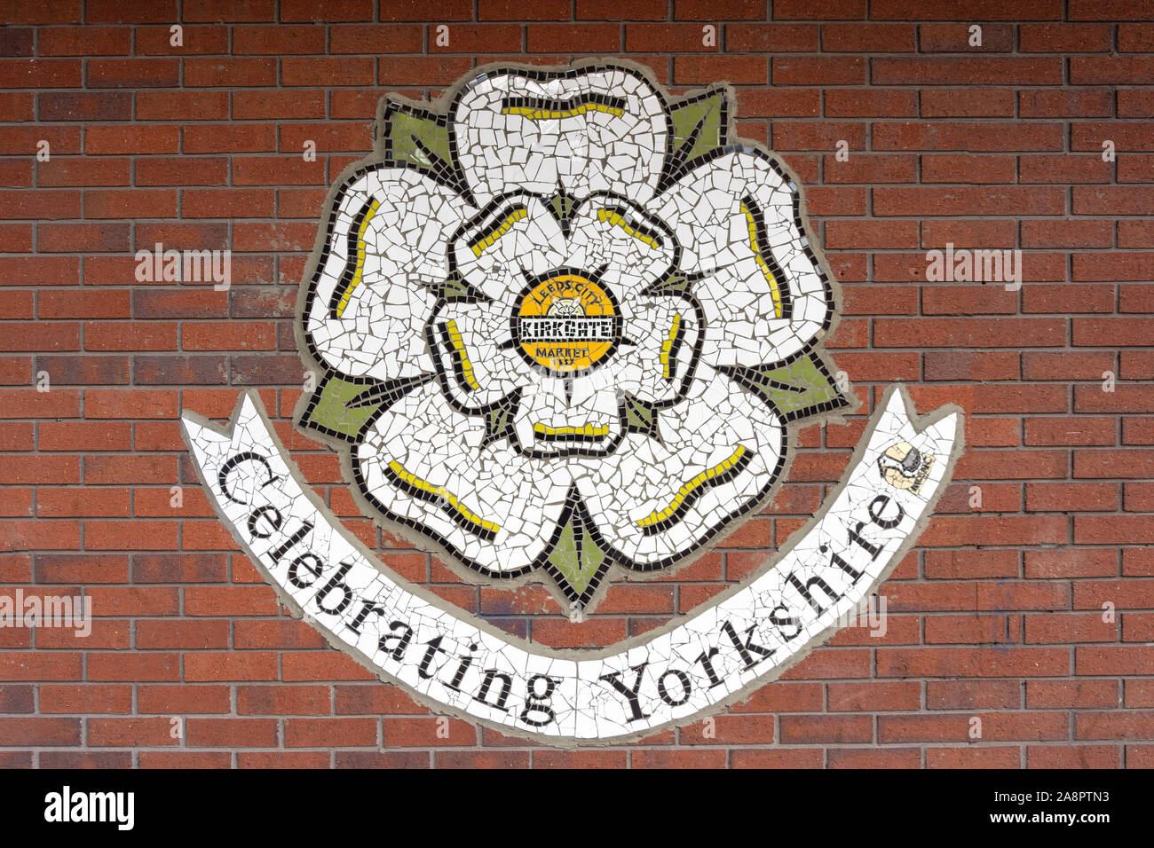 "Faire honneur Yorkshire' wall mural à la Leeds Kirkgate Market, Kirkgate, Leeds, West Yorkshire, England, United Kingdom Banque D'Images