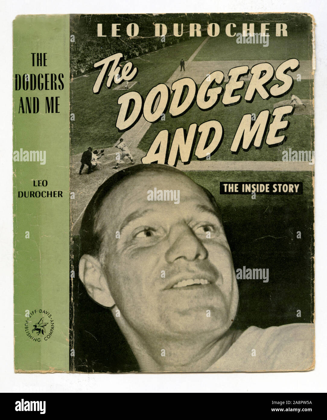 Cache-poussière pour le livre Les Dodgers et moi par Leo Durocher vers les années 1940. Banque D'Images