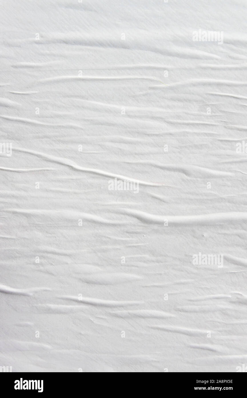 Froissé, vieux et patiné blanc, texture de l'affiche papier Banque D'Images