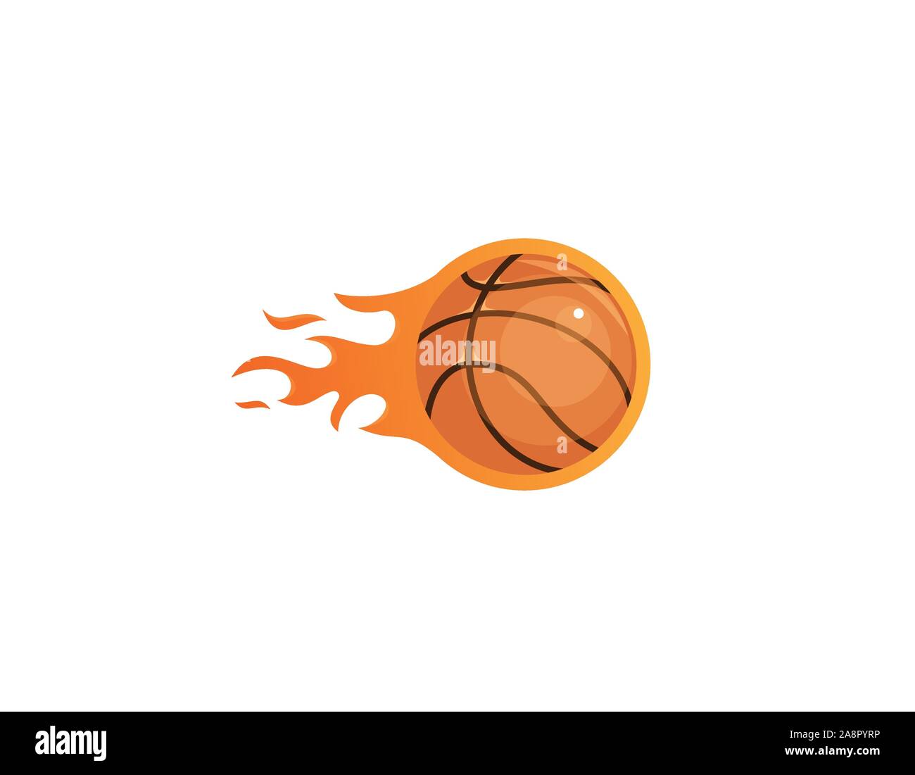 Basket-ball avec des flammes logo design Image Vectorielle Stock - Alamy