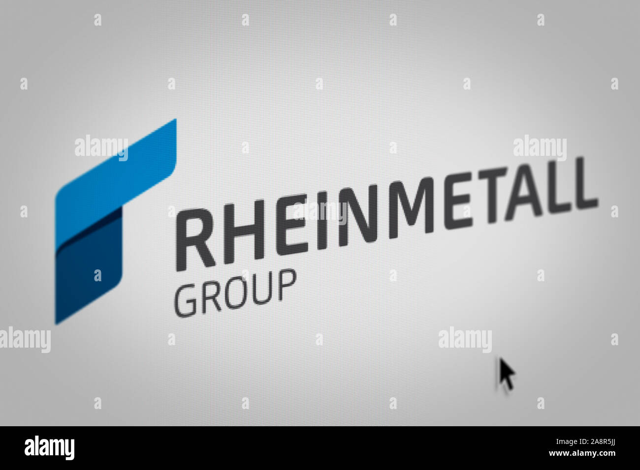 Logo de l'entreprise publique Rheinmetall affiche sur un écran d'ordinateur en gros plan. Credit : PIXDUCE Banque D'Images