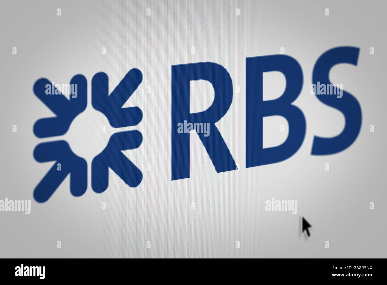 Logo de l'entreprise publique la Royal Bank of Scotland Group affiché sur un écran d'ordinateur en gros plan. Credit : PIXDUCE Banque D'Images