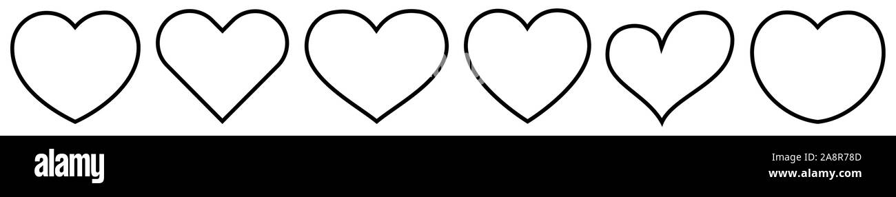 Forme de coeur noir | Love | Logo | Variations Illustration de Vecteur