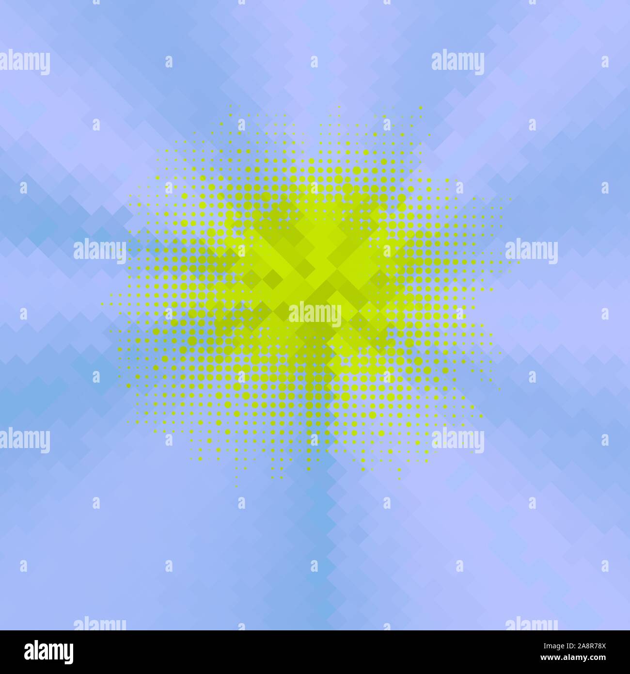 Jaune Bleu Retro Vintage Style demi-teinte de fond avec les rayons du soleil. Design Pop Art Texture. Modèle d'Explosion Star Illustration de Vecteur