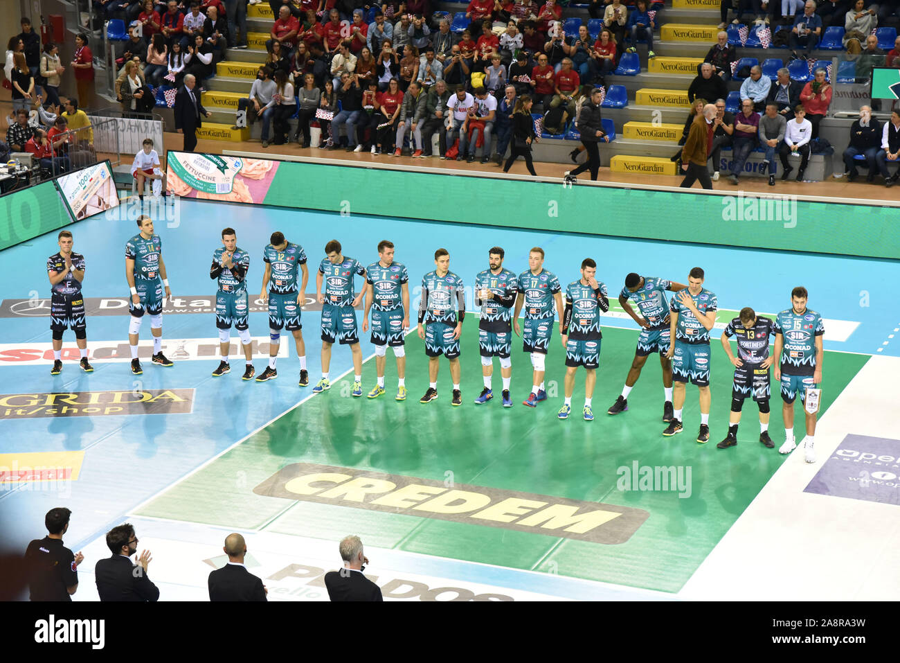 Sir safety conad pérouse pendant Cucine Lube Civitanova vs Sir Conad Sécurité Pérouse, Civitanova, Italie, 10 novembre 2019, le volley-ball volley-ball italien Seri Banque D'Images