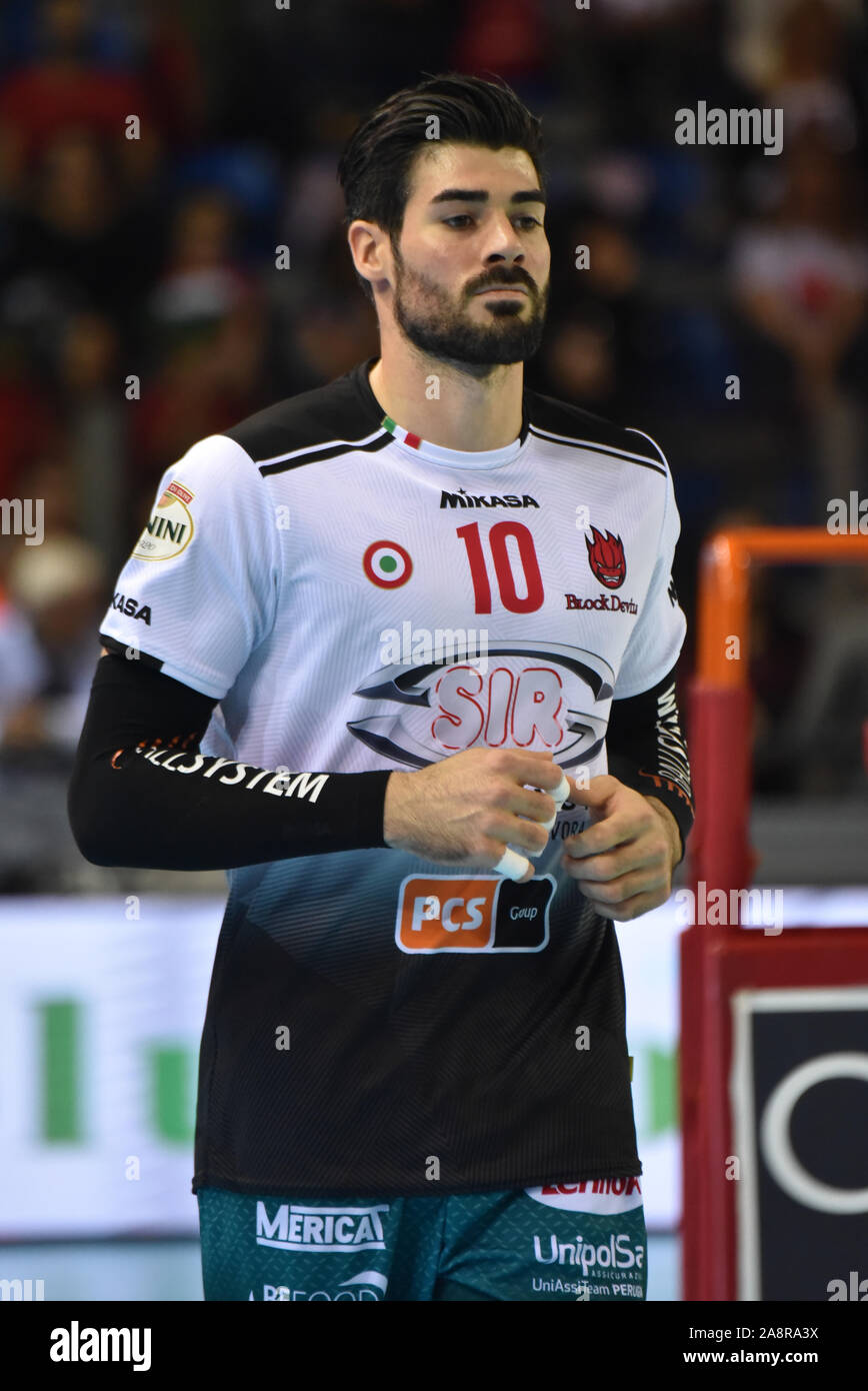Lanza filippo ,sir safety pérouse conad) au cours Cucine Lube Civitanova vs Sir Conad Sécurité Pérouse, Civitanova, Italie, 10 novembre 2019, le volley-ball Volleyb Banque D'Images