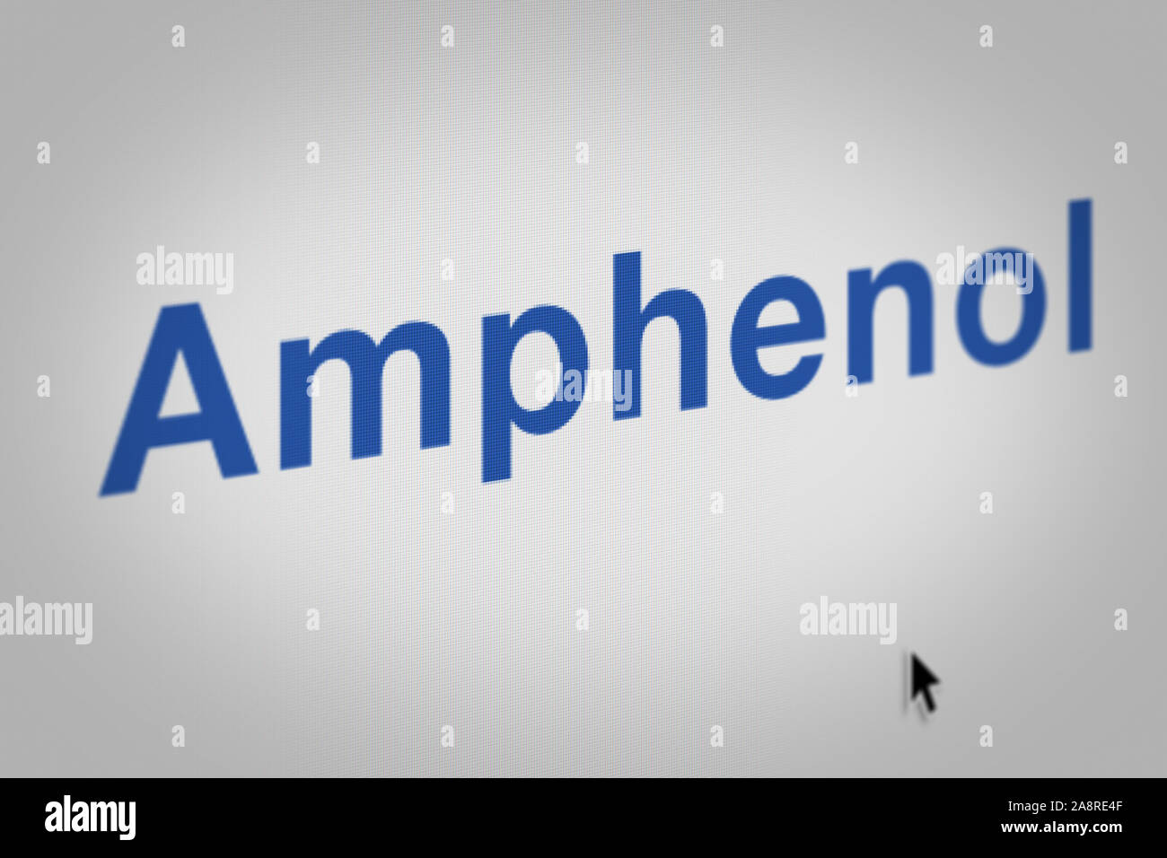 Logo de l'entreprise publique Amphenol Corp affichée sur un écran d'ordinateur en gros plan. Credit : PIXDUCE Banque D'Images